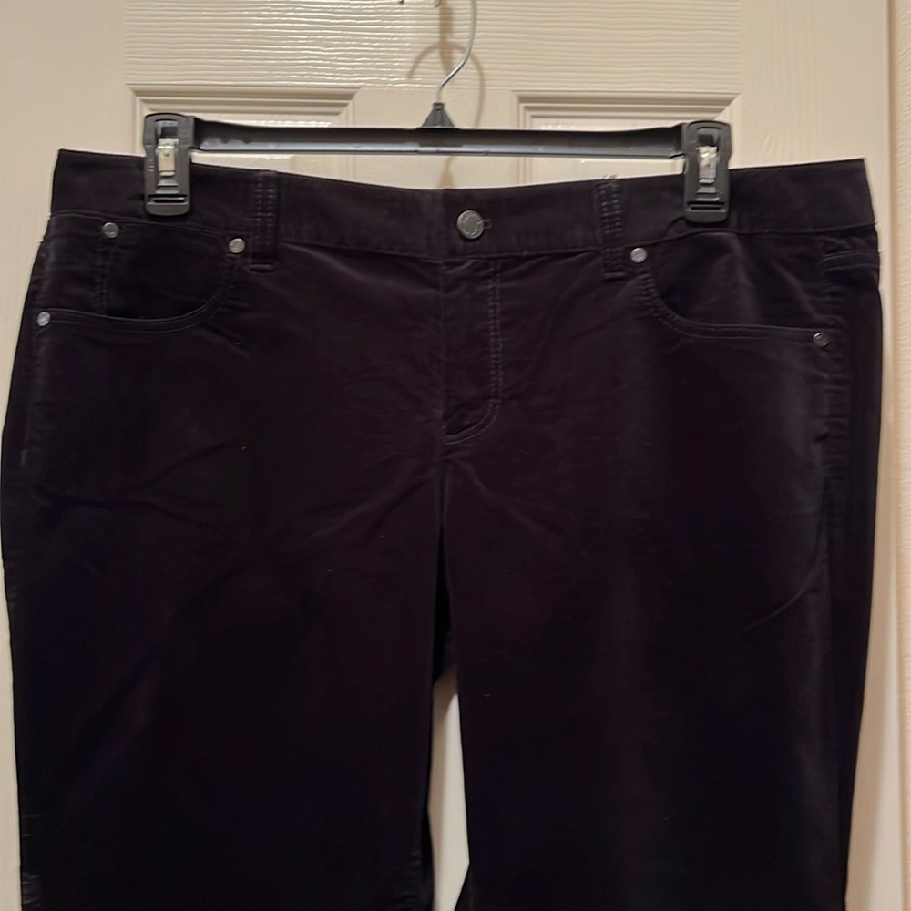 NWT 18WP, boot black, 28” inseam, sits below waist, 77% Cotton/23% Elastrell-P